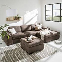 Ars Natura Ecksofa Maine Echtleder - Mokka - Longchair davorstehend rechts -Wohnzimmermöbel boutique en ligne ecksofa maine echtleder mocca longchair davorstehend rechts 3679597