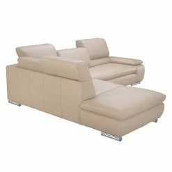 Fredriks Ecksofa Masca I Echtleder - Beige - Longchair davorstehend links - Keine Funktion -Wohnzimmermöbel boutique en ligne ecksofa masca echtleder beige ottomane davorstehend links 447166