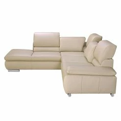 Fredriks Ecksofa Masca I Echtleder - Beige - Longchair davorstehend links - Keine Funktion -Wohnzimmermöbel boutique en ligne ecksofa masca echtleder beige ottomane davorstehend links 447170