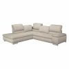 Fredriks Ecksofa Masca I Strukturstoff - Beige - Longchair davorstehend links - Schlaffunktion