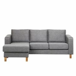 Ars Natura Ecksofa Masion - Strukturstoff - Grau -Wohnzimmermöbel boutique en ligne ecksofa masion stoff anthrazit ottomane links oder rechts montierbar 1324624