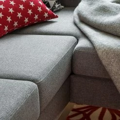 Ars Natura Ecksofa Masion - Strukturstoff - Grau -Wohnzimmermöbel boutique en ligne ecksofa masion stoff anthrazit ottomane links oder rechts montierbar 581014