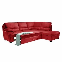 Cotta Ecksofa Kevin (mit Schlaffunktion) - Echtleder Rot - Ottomane davorstehend rechts -Wohnzimmermöbel boutique en ligne ecksofa nebolo mit schlaffunktion echtleder rot ottomane davorstehend rechts 343463