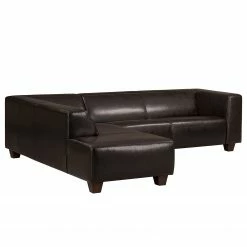 Maison Belfort Ecksofa Nespolo Echtleder Dunkelbraun - Ottomane davorstehend links -Wohnzimmermöbel boutique en ligne ecksofa nespolo echtleder dunkelbraun ottomane davorstehend links 4576764