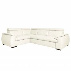 Loftscape Ecksofa Olival I Echtleder - Altweiß - Ecke davorstehend rechts