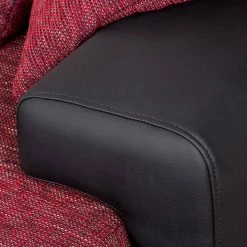 Fredriks Ecksofa Dulmen (mit Schlaffunktion) - Kunstleder/Strukturstoff - Longchair beidseitig montierbar - Schwarz / Rot -Wohnzimmermöbel boutique en ligne ecksofa palma mit schlaffunktion kunstleder strukturstoff schwarz rot 1151002