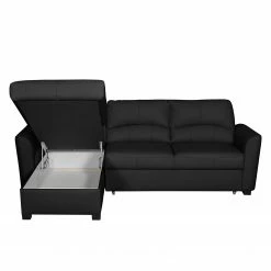 Modoform Ecksofa Parilla (mit Schlaffunktion) - Echtleder - Schwarz - Breite: 229 cm - Longchair davorstehend links -Wohnzimmermöbel boutique en ligne ecksofa parilla mit schlaffunktion echtleder longchair davorstehend links schwarz 239 cm 4383140