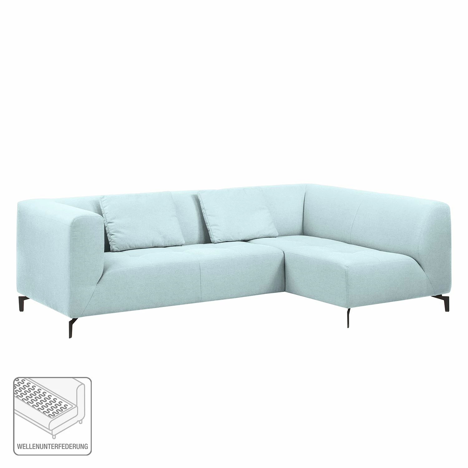 Fredriks Ecksofa Rosewood Webstoff - Pastellblau - Ottomane davorstehend rechts - Ohne Hocker 2 Fredriks Ecksofa Rosewood Webstoff - Pastellblau - Ottomane davorstehend rechts - Ohne Hocker – Bild 2