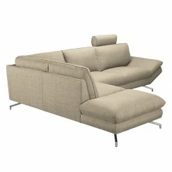 Loftscape Ecksofa Sharon - Webstoff Beige - Ottomane davorstehend links - Mit 2 Kopfstützen -Wohnzimmermöbel boutique en ligne ecksofa sharon webstoff beige ottomane davorstehend links 414067