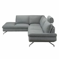 Loftscape Ecksofa Sharon - Webstoff Grau - Ottomane davorstehend links - Mit 2 Kopfstützen -Wohnzimmermöbel boutique en ligne ecksofa sharon webstoff grau ottomane davorstehend links 414298