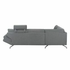 Loftscape Ecksofa Sharon - Webstoff Grau - Ottomane davorstehend links - Mit 2 Kopfstützen -Wohnzimmermöbel boutique en ligne ecksofa sharon webstoff grau ottomane davorstehend links 414299