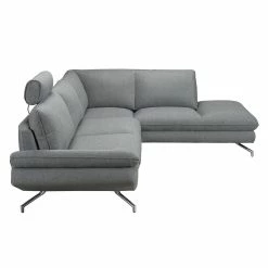 Loftscape Ecksofa Sharon - Webstoff Grau - Ottomane davorstehend rechts - Mit 2 Kopfstützen -Wohnzimmermöbel boutique en ligne ecksofa sharon webstoff grau ottomane davorstehend rechts 414265