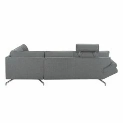 Loftscape Ecksofa Sharon - Webstoff Grau - Ottomane davorstehend rechts - Mit 2 Kopfstützen -Wohnzimmermöbel boutique en ligne ecksofa sharon webstoff grau ottomane davorstehend rechts 414266