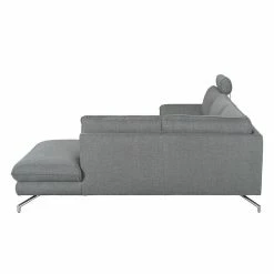 Loftscape Ecksofa Sharon - Webstoff Grau - Ottomane davorstehend rechts - Mit 2 Kopfstützen -Wohnzimmermöbel boutique en ligne ecksofa sharon webstoff grau ottomane davorstehend rechts 414267