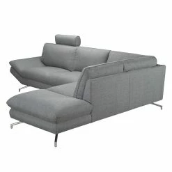 Loftscape Ecksofa Sharon - Webstoff Grau - Ottomane davorstehend rechts - Mit 2 Kopfstützen -Wohnzimmermöbel boutique en ligne ecksofa sharon webstoff grau ottomane davorstehend rechts 414270