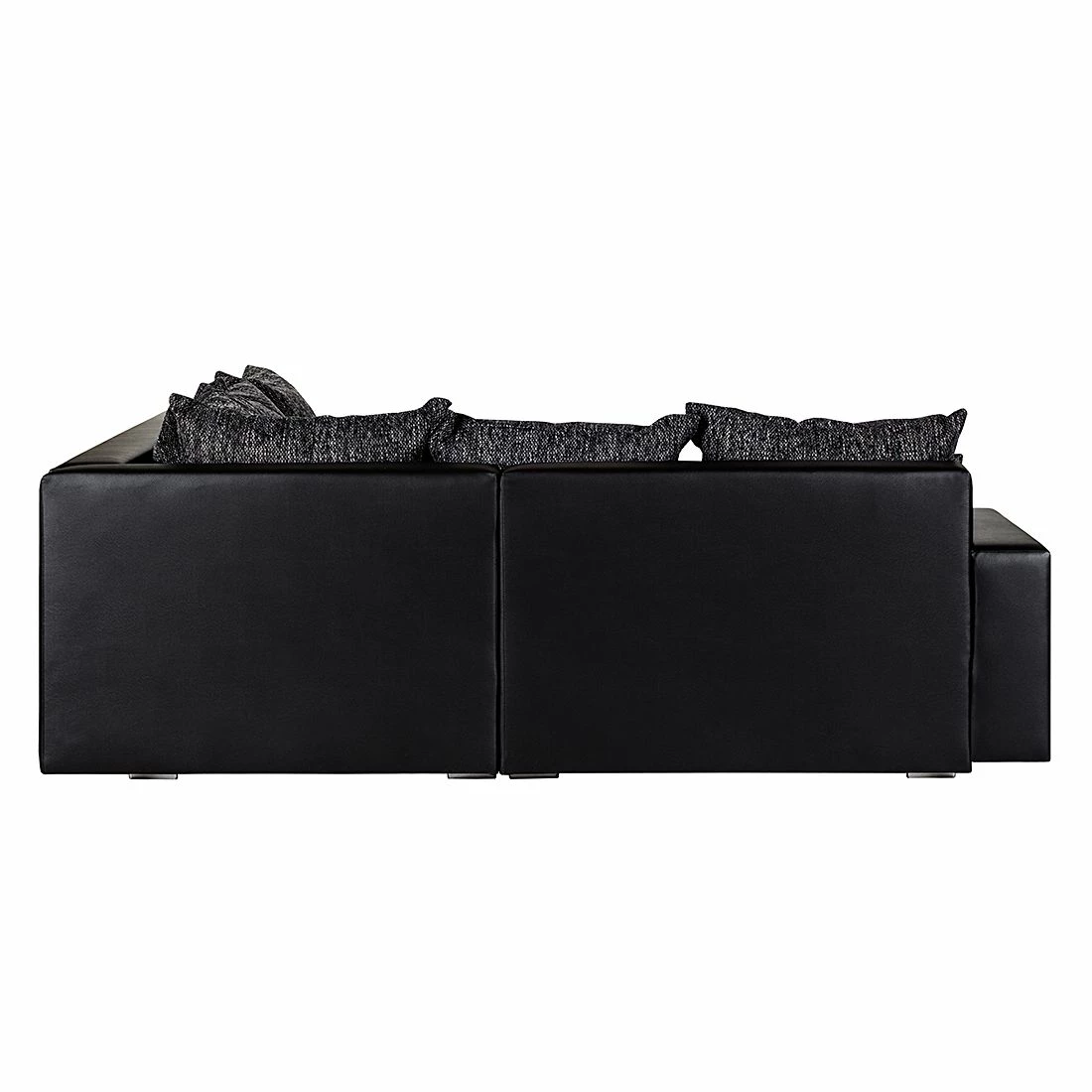 Fredriks Ecksofa Sibenik - Kunstleder / Strukturstoff Schwarz / Grau - Longchair davorstehend rechts - Ohne Hocker 6 Fredriks Ecksofa Sibenik - Kunstleder / Strukturstoff Schwarz / Grau - Longchair davorstehend rechts - Ohne Hocker – Bild 6