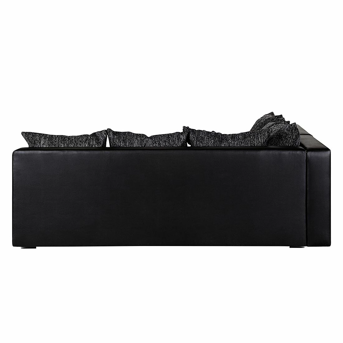 Fredriks Ecksofa Sibenik - Kunstleder / Strukturstoff Schwarz / Grau - Longchair davorstehend rechts - Ohne Hocker 5 Fredriks Ecksofa Sibenik - Kunstleder / Strukturstoff Schwarz / Grau - Longchair davorstehend rechts - Ohne Hocker – Bild 5