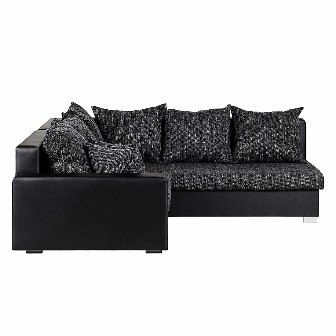 Fredriks Ecksofa Sibenik - Kunstleder / Strukturstoff Schwarz / Grau - Longchair davorstehend rechts - Ohne Hocker 4 Fredriks Ecksofa Sibenik - Kunstleder / Strukturstoff Schwarz / Grau - Longchair davorstehend rechts - Ohne Hocker – Bild 4