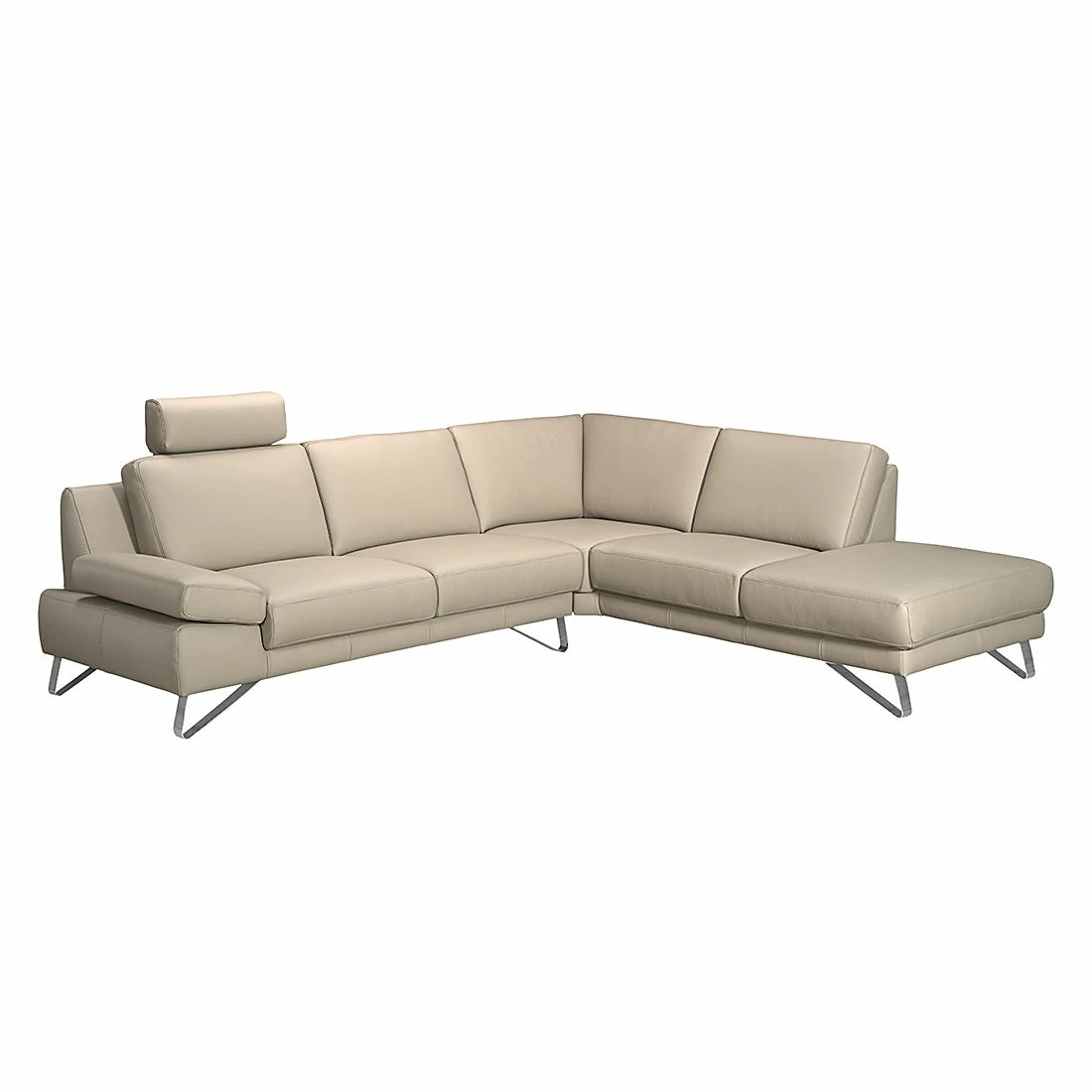 Loftscape Ecksofa Silvano - Kunstleder Taupe - Ottomane davorstehend rechts - mit 1 Kopfstütze 2 Loftscape Ecksofa Silvano - Kunstleder Taupe - Ottomane davorstehend rechts - mit 1 Kopfstütze – Bild 2