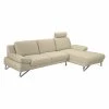Loftscape Ecksofa Silvano - Webstoff Beige - Longchair davorstehend rechts - ohne Kopfstütze