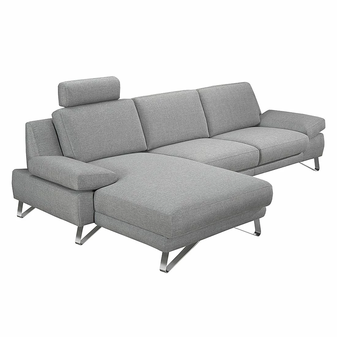 Loftscape Ecksofa Silvano - Webstoff Grau - Longchair davorstehend links - Mit 1 Kopfstütze 5 Loftscape Ecksofa Silvano - Webstoff Grau - Longchair davorstehend links - Mit 1 Kopfstütze – Bild 5