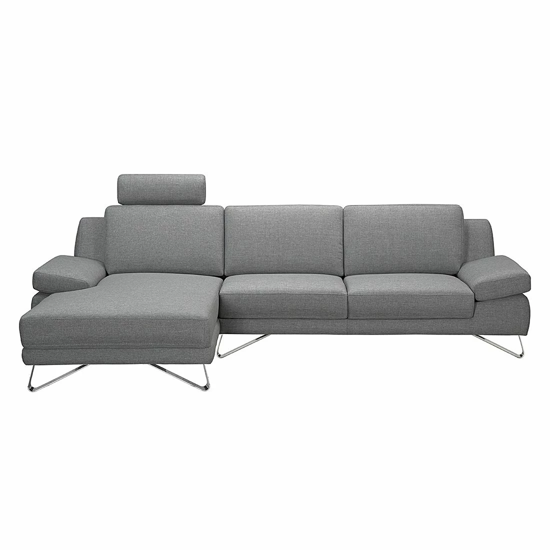 Loftscape Ecksofa Silvano - Webstoff Grau - Longchair davorstehend links - Mit 1 Kopfstütze 2 Loftscape Ecksofa Silvano - Webstoff Grau - Longchair davorstehend links - Mit 1 Kopfstütze – Bild 2