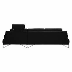 Loftscape Ecksofa Silvano - Webstoff Schwarz - Longchair davorstehend rechts - ohne Kopfstütze -Wohnzimmermöbel boutique en ligne ecksofa silvano webstoff schwarz longchair davorstehend rechts 514698
