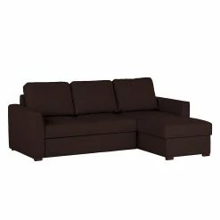 Loftscape Ecksofa Venezia - (mit Schlaffunktion / beidseitig montierbar) Kunstleder - Braun