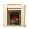 Montreux Elektro-Eckkamin Louisiana - Cremeweiß marmoriert