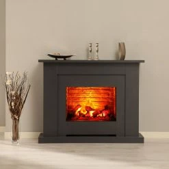 Montreux Elektrokamin Suares - Schiefer Dekor -Wohnzimmermöbel boutique en ligne elektrokamin suares schiefer dekor 3478109