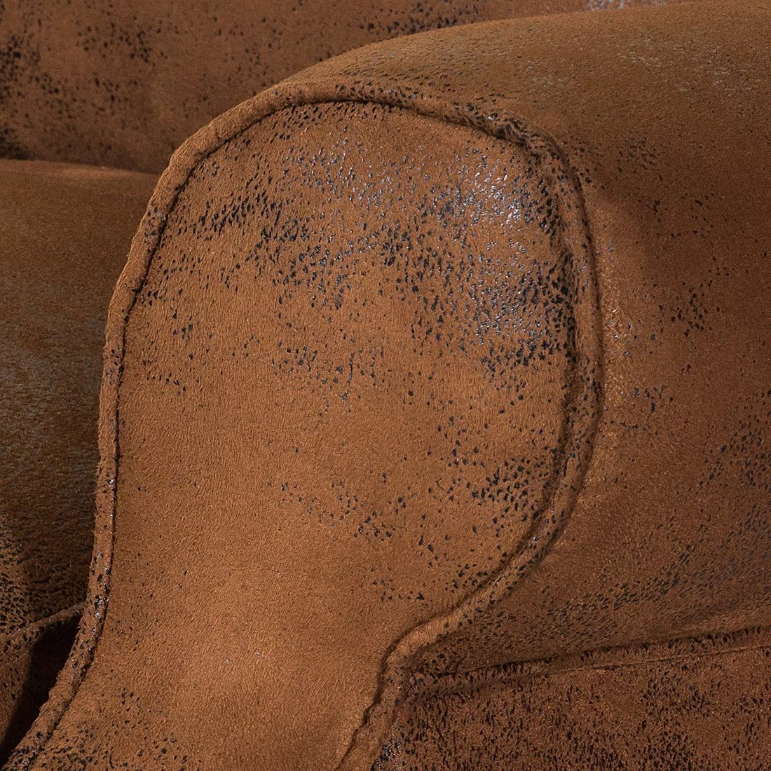 Ars manufacti Ohrensessel Naru - Antiklederoptik Braun - Stoff Bena Braun 4 Ars manufacti Ohrensessel Naru - Antiklederoptik Braun - Stoff Bena Braun – Bild 4