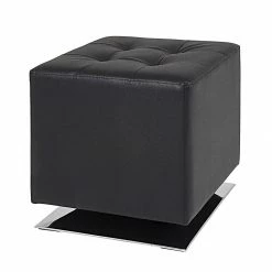 Home Design Polsterhocker Trafalgar - Kunstleder Schwarz