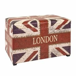 Home Design Sitztruhe Union Jack Vintage - Kunstleder