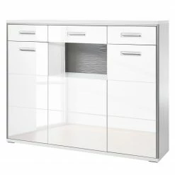 Loftscape Highboard Arco I - Hochglanz Weiß / Grau