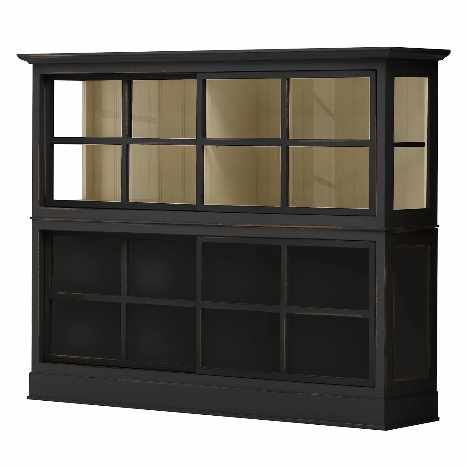 Maison Belfort Highboard Azjana - Schwarz / Pinie Creme 1 Maison Belfort Highboard Azjana - Schwarz / Pinie Creme