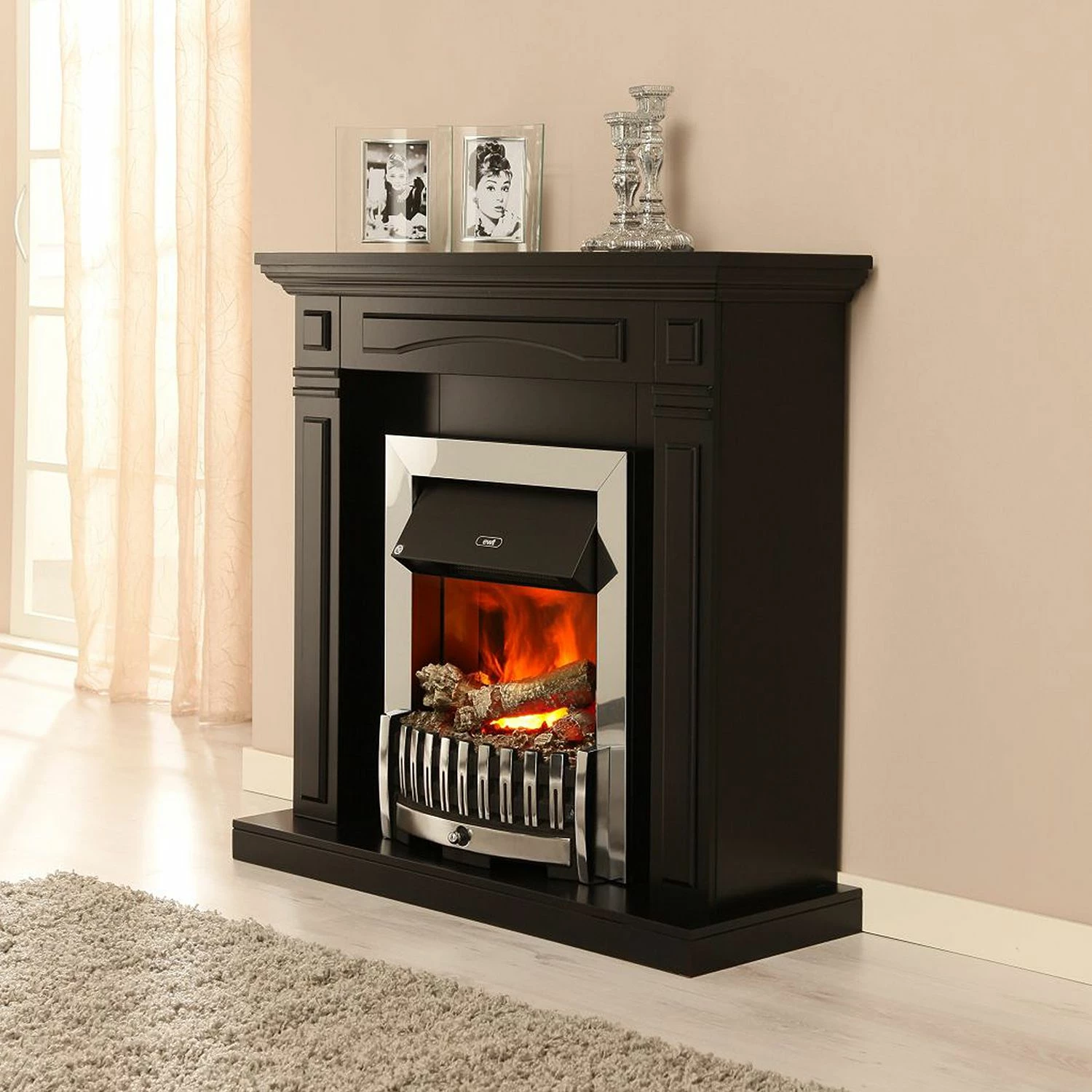 Montreux Elektrokamin Houston - Schwarz seidenmatt 2 Montreux Elektrokamin Houston - Schwarz seidenmatt – Bild 2