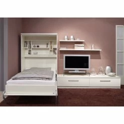 Loftscape Schrankbett-Kombination Majano - Weiß - 160 x 205cm - Kaltschaummatratze -Wohnzimmermöbel boutique en ligne klappbett kombination majano 160 x 205 cm kaltschaummatratze weiss 1719382