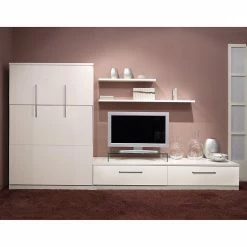 Loftscape Schrankbett-Kombination Majano - Weiß - 160 x 205cm - Kaltschaummatratze -Wohnzimmermöbel boutique en ligne klappbett kombination majano 160 x 205 cm kaltschaummatratze weiss 1719390