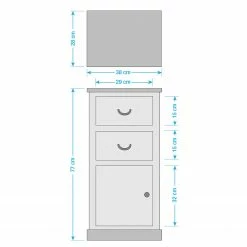 Maison Belfort Kommode Bellfield - Höhe: 77 cm -Wohnzimmermöbel boutique en ligne kommode bellfield paulownia massiv weiss paulownia white washed 77 cm 5006152