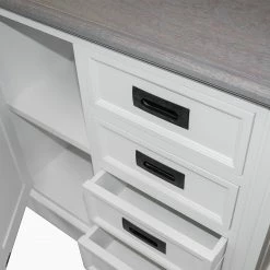 Maison Belfort Kommode Nasinu V - Paulownia teilmassiv - Weiß / Antik Grau 5 Maison Belfort Kommode Nasinu V - Paulownia teilmassiv - Weiß / Antik Grau -Wohnzimmermöbel boutique en ligne kommode braun weiss 4727836