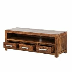 Ars Natura TV-Lowboard Ohio II - Shessham massiv -Wohnzimmermöbel boutique en ligne lowboard ohio 3 schubladen 1 grosses fach 1350913