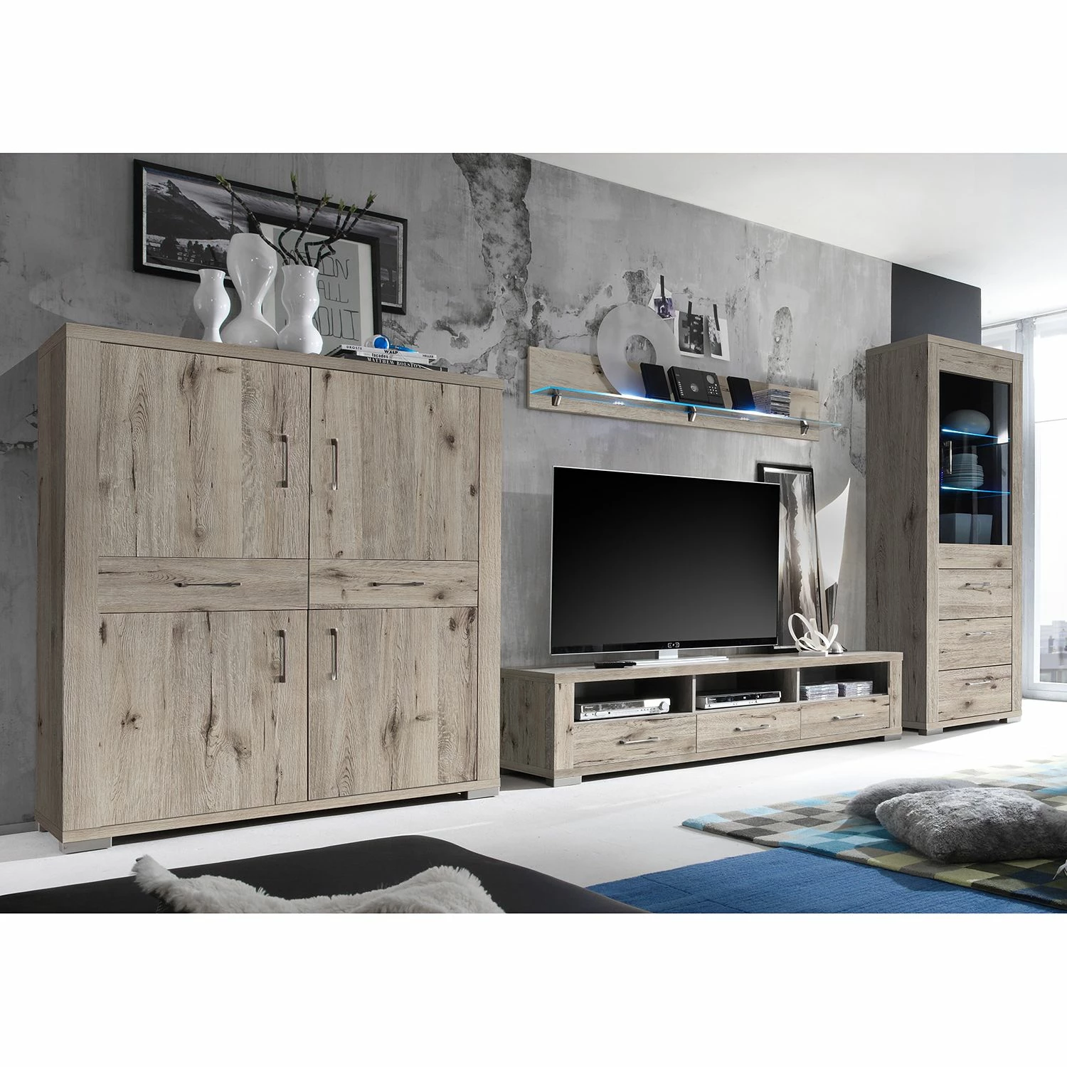 Mooved Hochkommode Hunton II - Sandeiche Dekor 3 Mooved Hochkommode Hunton II - Sandeiche Dekor – Bild 3