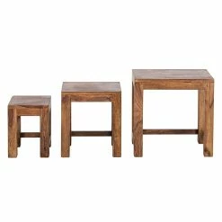 Ars Natura Beistelltisch Ohio (3er-Set) - Sheesham massiv -Wohnzimmermöbel boutique en ligne ohio beistelltisch 3er set holz sheesham massivholz 1428619