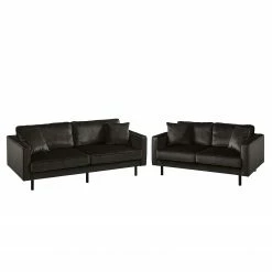 Eva Padberg Collection Polstergarnitur Edina Samt (3-2) - Bisonbraun