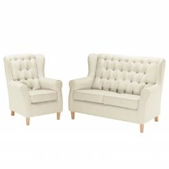 Maison Belfort Polstergarnitur Luro (2-1) Strukturstoff - Hellbeige