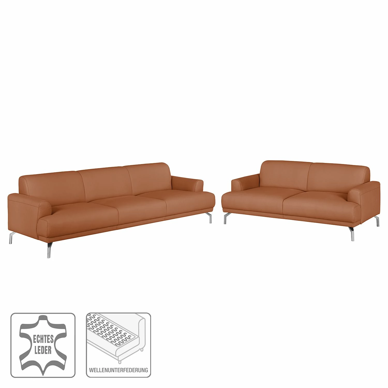 Fredriks Polstergarnitur Sisto II (3-2) Echtleder - Cognac 2 Fredriks Polstergarnitur Sisto II (3-2) Echtleder - Cognac – Bild 2