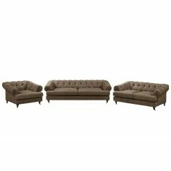 Ars manufacti Polstergarnitur Thory (3-2-1) - Mittelbraun