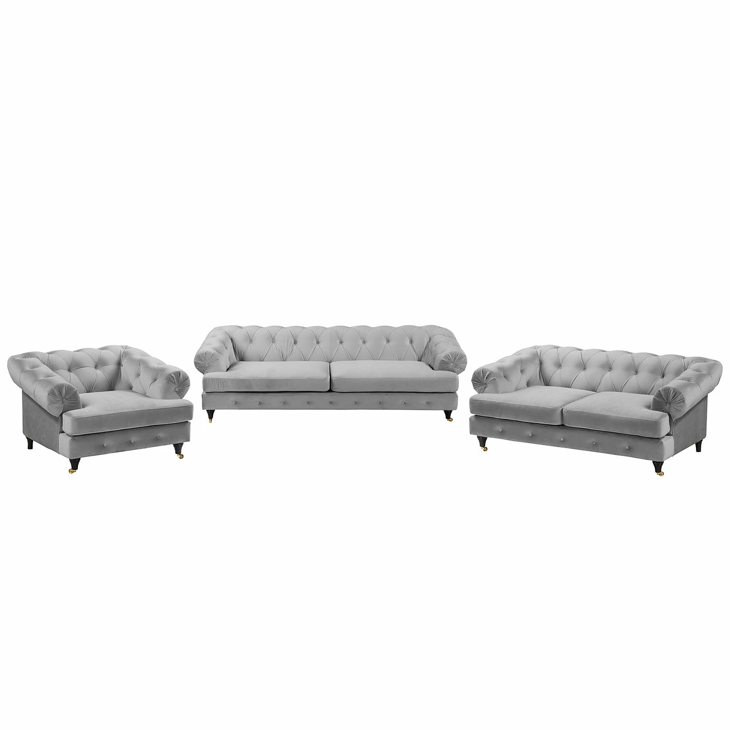 Jack & Alice Polstergarnitur Thory (3-2-1) - Lichtgrau 1 Jack & Alice Polstergarnitur Thory (3-2-1) - Lichtgrau