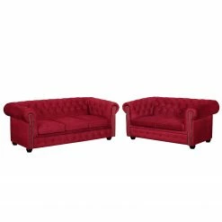 Jack & Alice Polstergarnitur Torquay II (3-2) - Microfaser - Rot