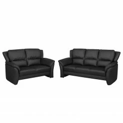 Nuovoform Polstergarnitur Windom (3-2) - Kunstleder - Schwarz